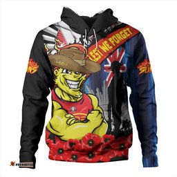 Amazing Aussie Gold Coast SUNS Anzac Day Honor United In Spirit Hoodie