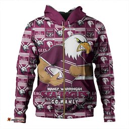 Amazing Aussie Manly Warringah Sea Eagles Champion s Pride Comic Style Hoodie