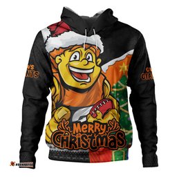 Amazing Aussie GWS GIANTS Santa Scoring Touchdown On Christmas Game Day Hoodie