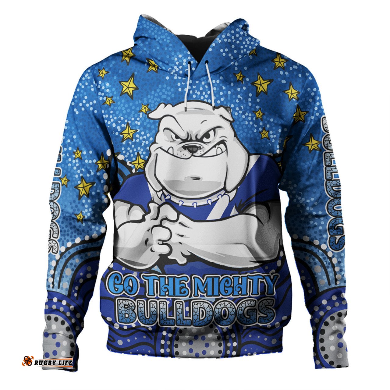 Amazing Aussie Canterbury Bankstown Bulldogs Custom Custom With Aboriginal Inspired Style Of Dot Painting Patterns Hoodie