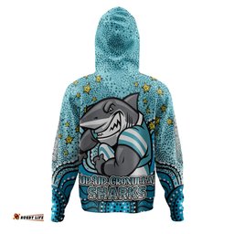 Amazing Aussie Cronulla Sutherland Sharks Custom Custom With Aboriginal Inspired Style Of Dot Painting Patterns Hoodie