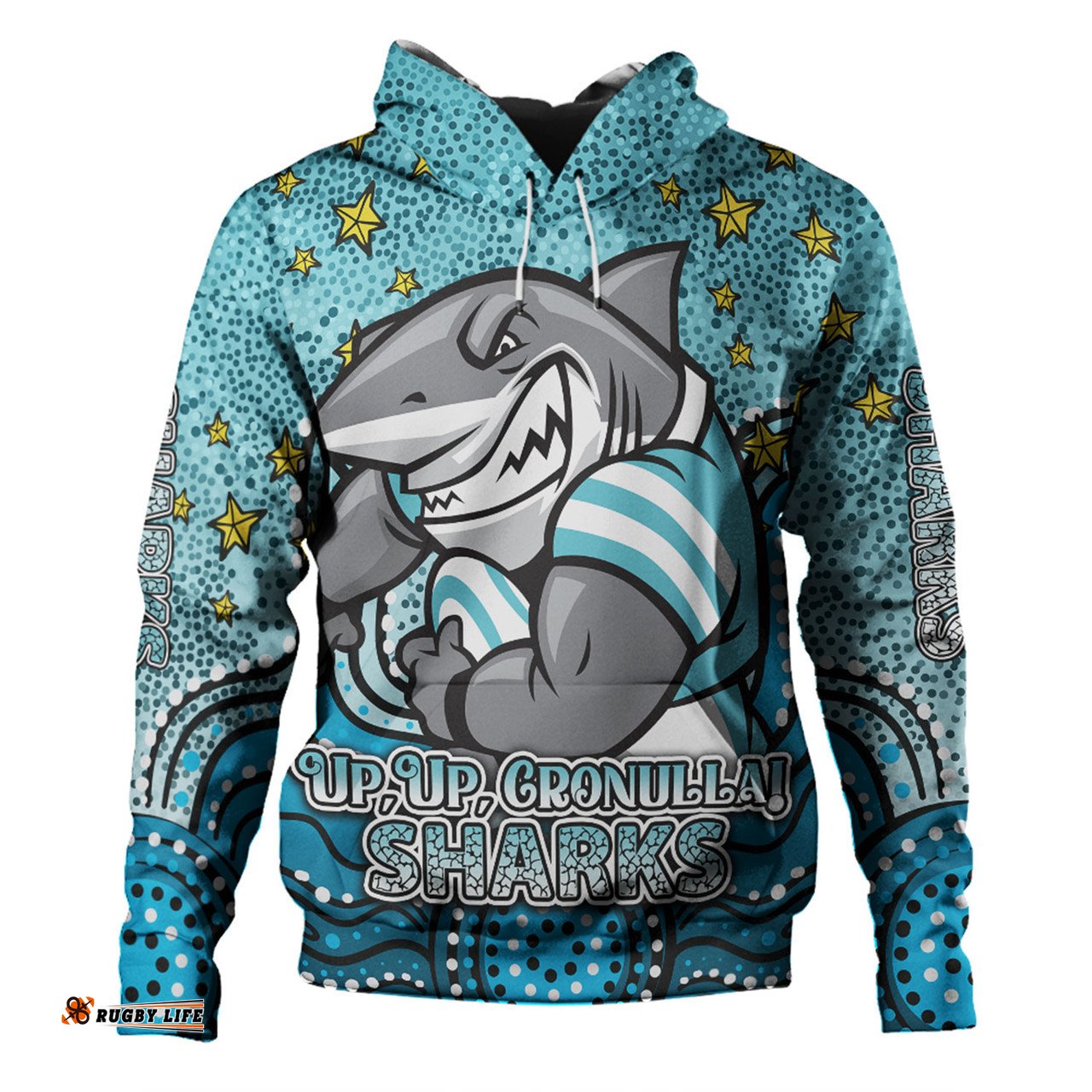 Amazing Aussie Cronulla Sutherland Sharks Custom Custom With Aboriginal Inspired Style Of Dot Painting Patterns Hoodie