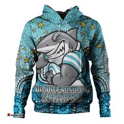Amazing Aussie Cronulla Sutherland Sharks Custom Custom With Aboriginal Inspired Style Of Dot Painting Patterns Hoodie