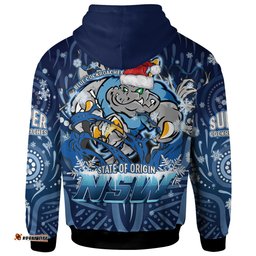 Amazing Aussie Cockroaches Christmas Custom NSW Blues Cockroaches Mascot With Aboriginal Inspired Christmas Hoodie