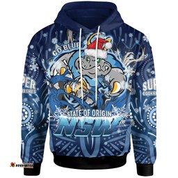 Amazing Aussie Cockroaches Christmas Custom NSW Blues Cockroaches Mascot With Aboriginal Inspired Christmas Hoodie