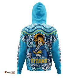 Amazing Aussie Gold Coast Titans Aboriginal Inspired Tough Fan Rugby For Life Hoodie