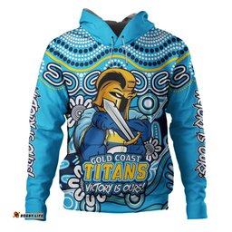 Amazing Aussie Gold Coast Titans Aboriginal Inspired Tough Fan Rugby For Life Hoodie