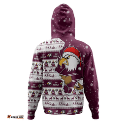 Amazing Aussie Manly Warringah Sea Eagles Merry Christmas Our Beloved Team Scratch Style Hoodie