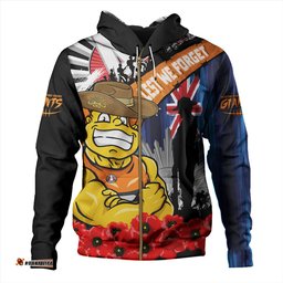 Amazing Aussie GWS GIANTS Anzac Day Honor United In Spirit Hoodie