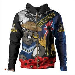Amazing Aussie North Queensland Cowboys United In Spirit Anzac Day Tribute Hoodie