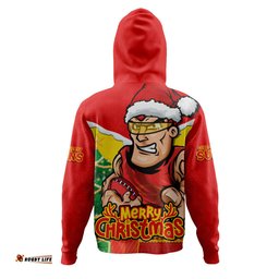 Amazing Aussie Gold Coast SUNS Santa Scoring Touchdown On Christmas Game Day Hoodie