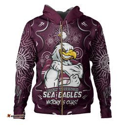 Amazing Aussie Manly Warringah Sea Eagles Aboriginal Pattern Inspired Victory Is Ours Hoodie