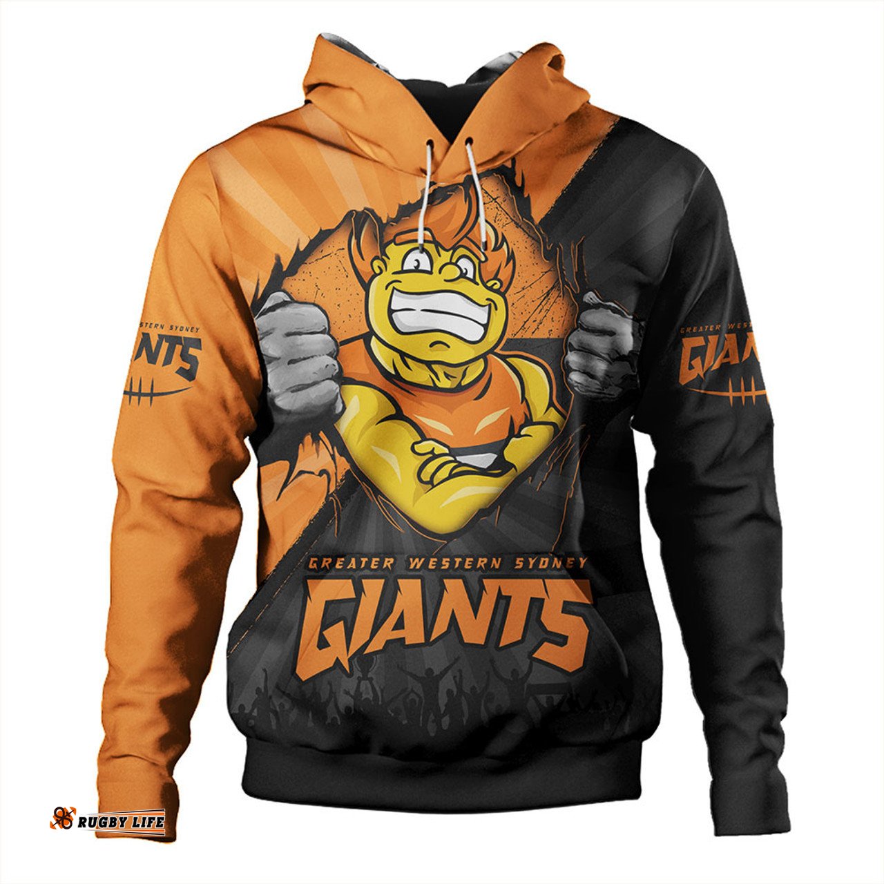 Amazing Aussie GWS GIANTS Breaking Through Fan Design Hoodie