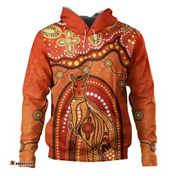 Amazing Aussie Indigenous Australian Aboriginal Kangaroo Dreaming Outback Spirit Edition Orange Hoodie