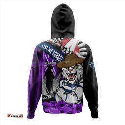 Amazing Aussie Geelong Cats ANZAC Day Honor Purple Valor And Spirit Hoodie