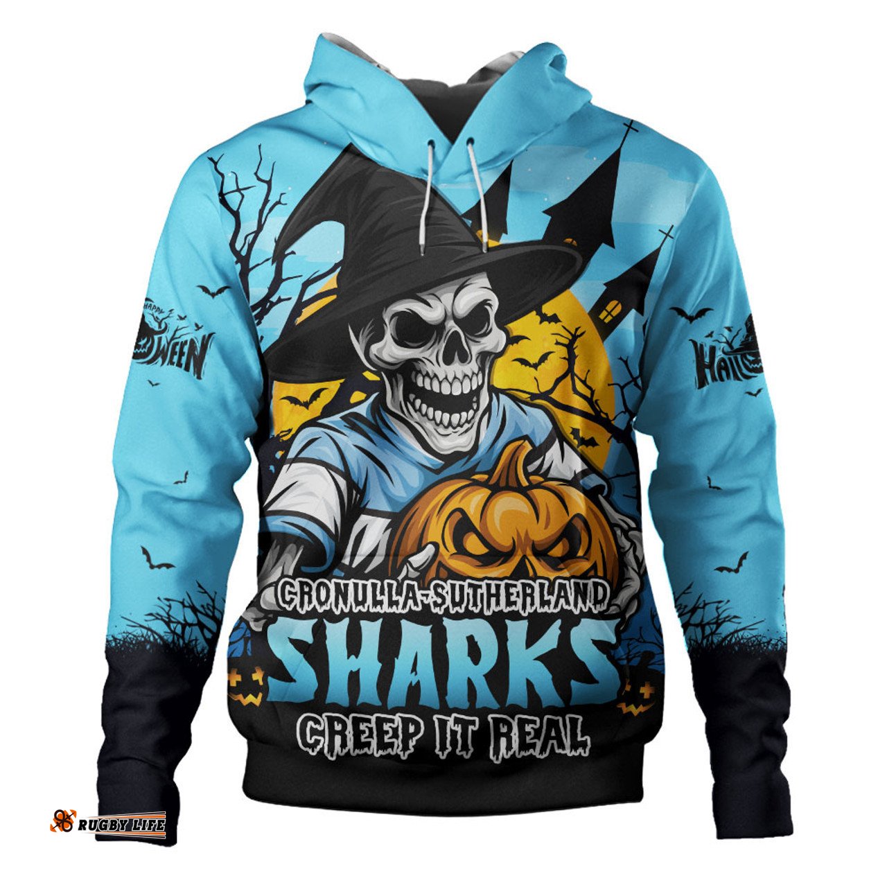 Amazing Aussie Cronulla Sutherland Sharks Dark Moon Rugby Halloween Battle Edition Hoodie
