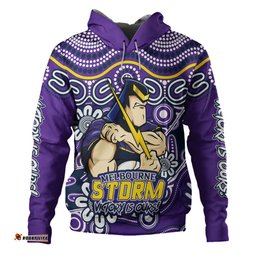 Amazing Aussie Melbourne Storm Aboriginal Inspired Tough Fan Rugby For Life Hoodie