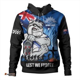 Amazing Aussie Canterbury Bankstown Bulldogs Fearless ANZAC Defender Hoodie