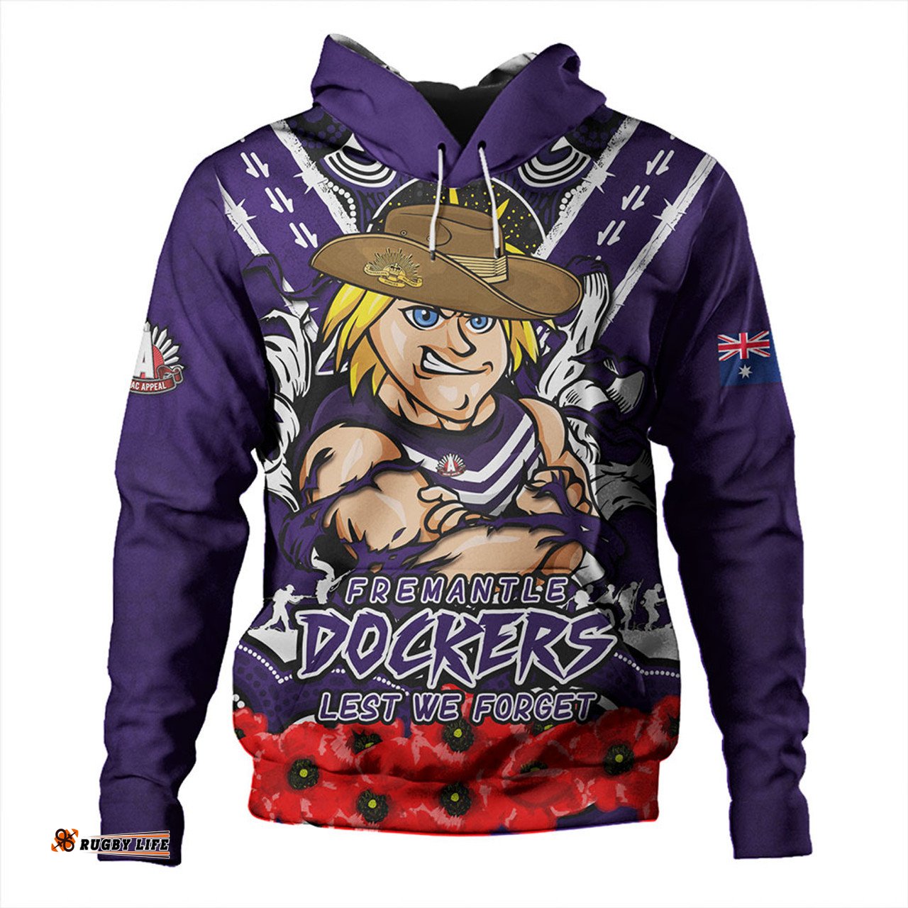 Amazing Aussie Fremantle Ripped Legacy Of The Game The ANZAC Spirit Lives On Hoodie