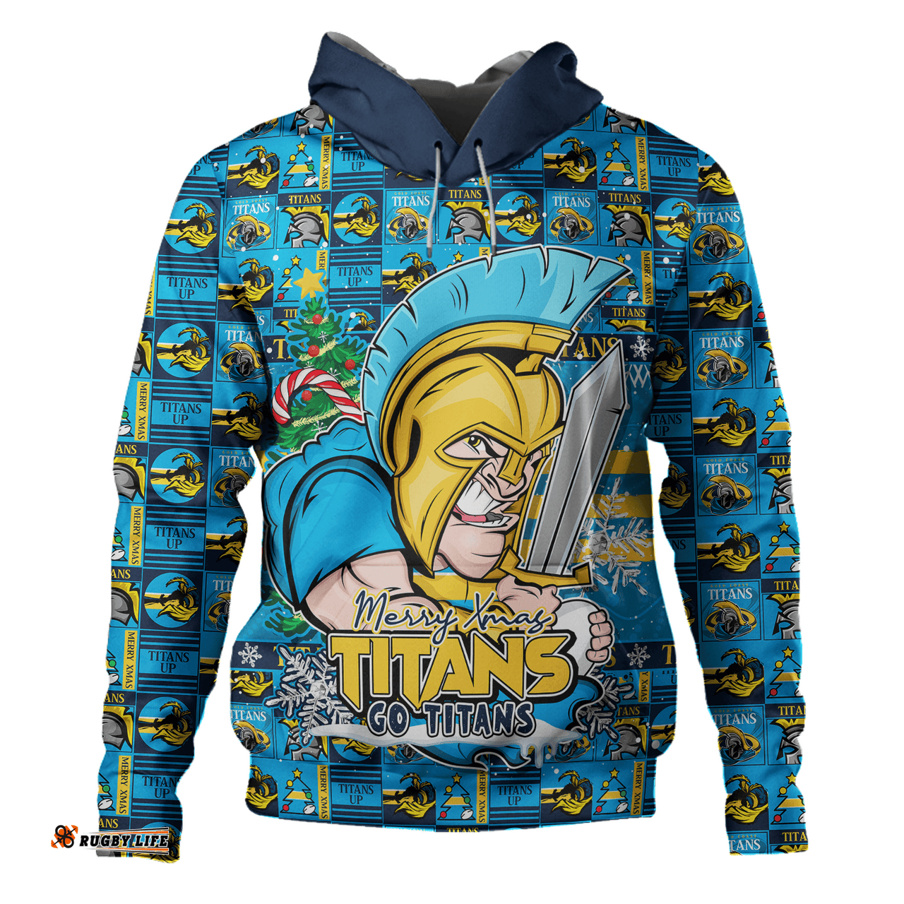 Amazing Aussie Gold Coast Titans Merry Ugly Christmas Comic Style Hoodie