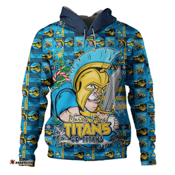 Amazing Aussie Gold Coast Titans Merry Ugly Christmas Comic Style Hoodie