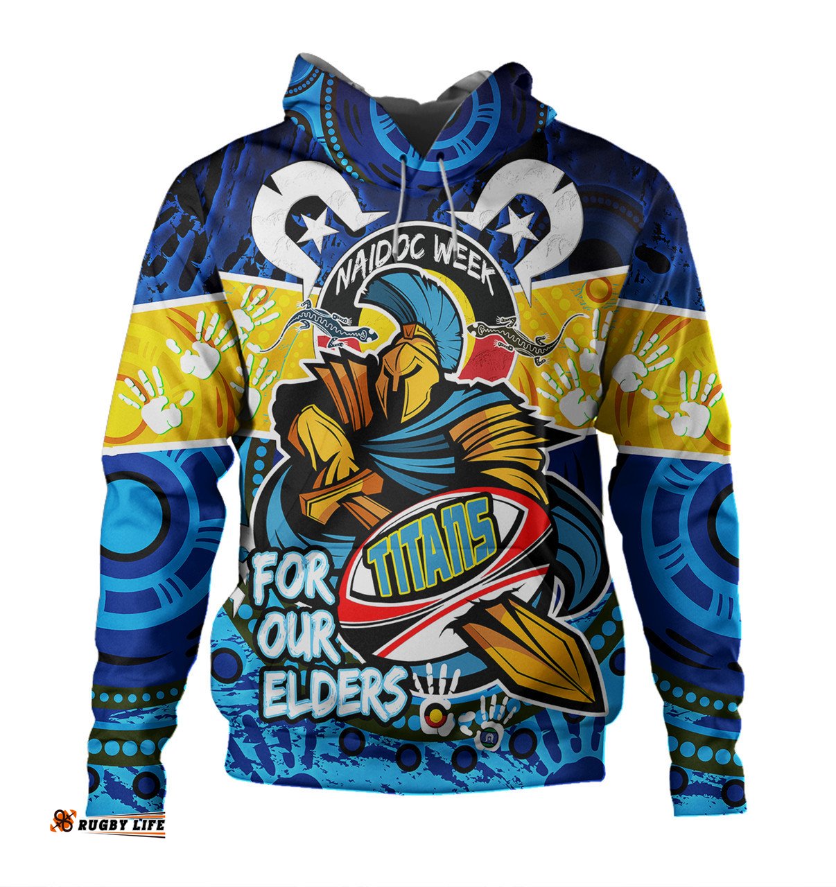 Amazing Aussie Gold Coast Titans Naidoc Week Custom Gold Coast Titans Naidoc Week For Our Elders Dot Art Style Hoodie