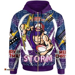 Amazing Aussie Melbourne Storm Christmas Custom Melbourne Storm Merry Christmas With Snowflake Pattern Hoodie