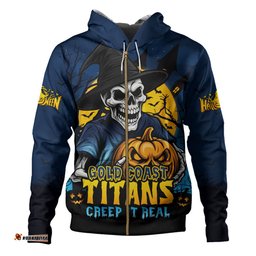 Amazing Aussie Gold Coast Titans Dark Moon Rugby Halloween Battle Edition Hoodie