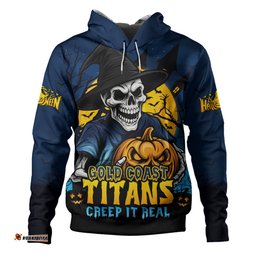 Amazing Aussie Gold Coast Titans Dark Moon Rugby Halloween Battle Edition Hoodie
