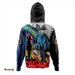 Amazing Aussie Gold Coast Titans United In Spirit Anzac Day Tribute Hoodie