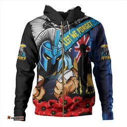 Amazing Aussie Gold Coast Titans United In Spirit Anzac Day Tribute Hoodie