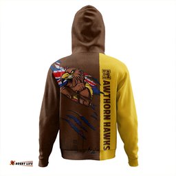 Amazing Aussie Hawthorn Burning Passion Of Power Scratch Style Hoodie