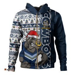 Amazing Aussie North Queensland Cowboys Merry Ugly Xmas Nordic Pattern Style Hoodie