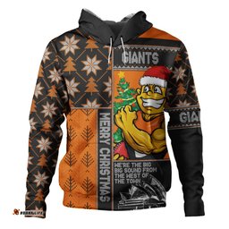 Amazing Aussie GWS GIANTS Merry Christmas Knit Style Festive Spirit Hoodie