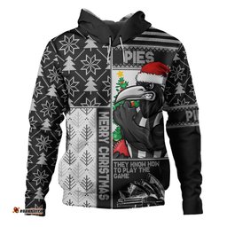 Amazing Aussie Collingwood Merry Christmas Knit Style Festive Spirit Hoodie