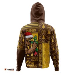Amazing Aussie Hawthorn Merry Christmas Knit Style Festive Spirit Hoodie