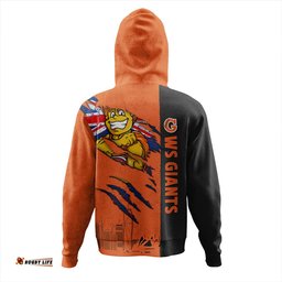Amazing Aussie GWS GIANTS Burning Passion Of Power Scratch Style Hoodie