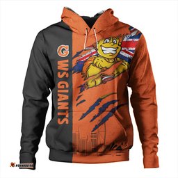 Amazing Aussie GWS GIANTS Burning Passion Of Power Scratch Style Hoodie