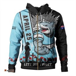 Amazing Aussie Cronulla Sutherland Sharks Anzac Day Lest We Forget Strong Fighting Spirit Hoodie