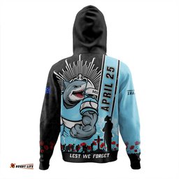 Amazing Aussie Cronulla Sutherland Sharks Anzac Day Lest We Forget Strong Fighting Spirit Hoodie