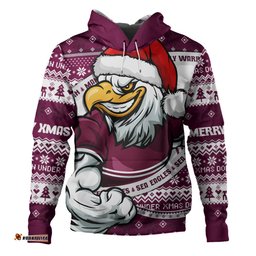 Amazing Aussie Manly Warringah Sea Eagles Ugly Knit Style For Christmas Game Fans Hoodie