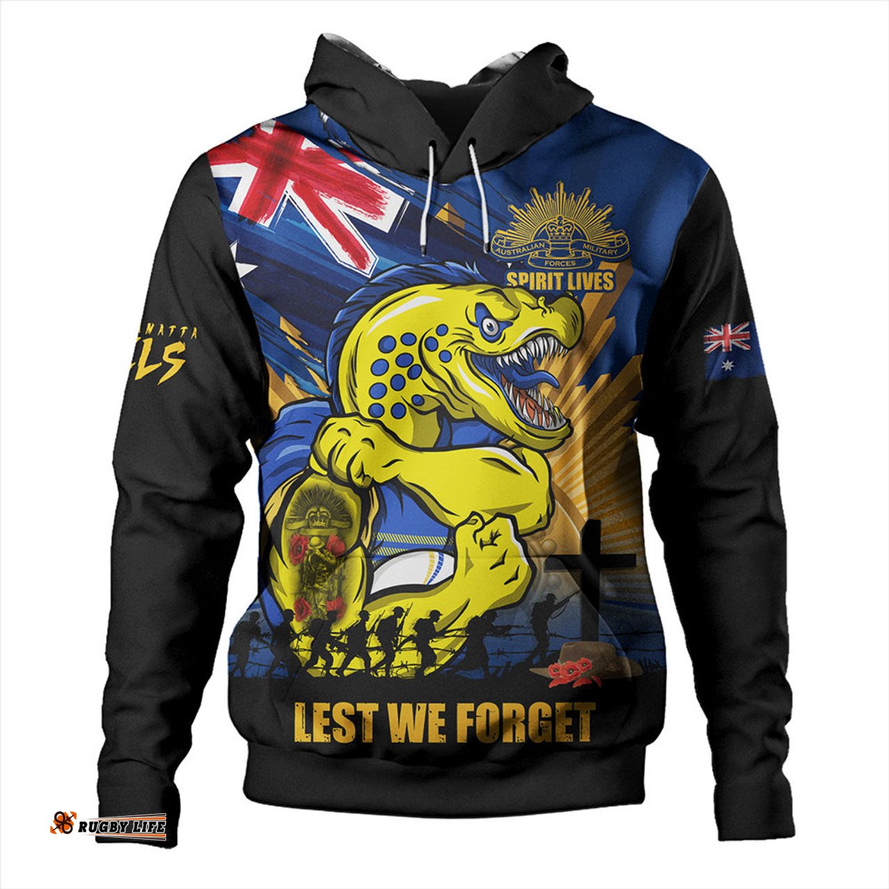 Amazing Aussie Parramatta Eels Fearless ANZAC Defender Hoodie
