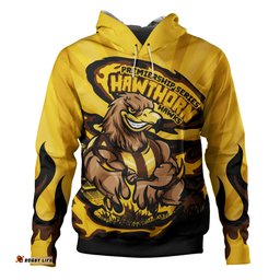 Amazing Aussie Hawthorn Premiership Series Flame Edition Hoodie