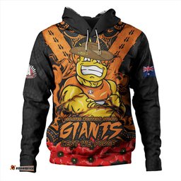 Amazing Aussie GWS GIANTS Ripped Legacy Of The Game The ANZAC Spirit Lives On Hoodie