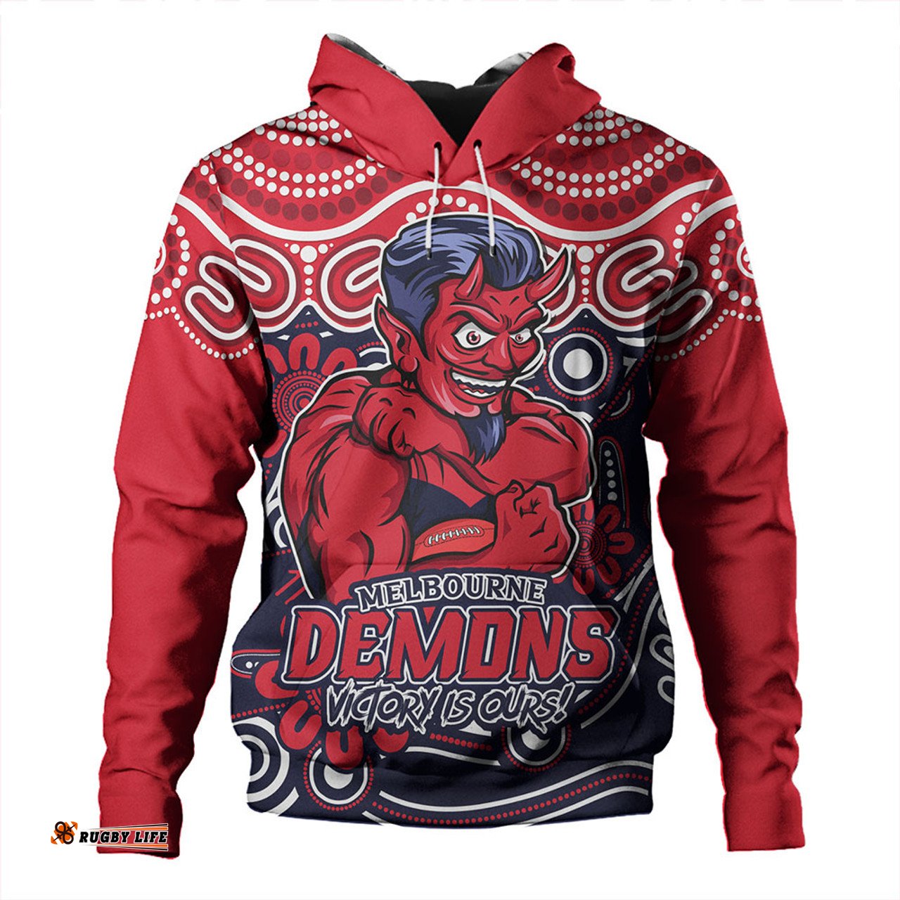 Amazing Aussie Melbourne Aboriginal Inspired Tough Fan Football For Life Hoodie