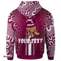 Amazing Aussie Maroons Rugby Custom Kangaroo Aboriginal Inspired Indigenous Sport Style Hoodie