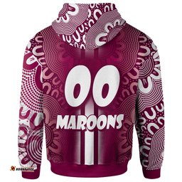 Amazing Aussie Maroons Rugby Custom Kangaroo Aboriginal Inspired Indigenous Sport Style Hoodie