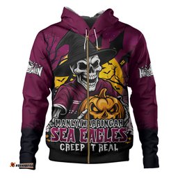 Amazing Aussie Manly Warringah Sea Eagles Dark Moon Rugby Halloween Battle Edition Hoodie