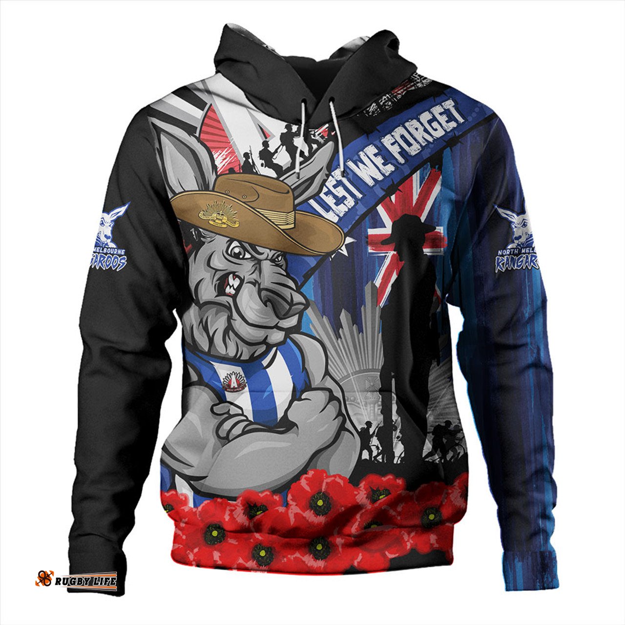 Amazing Aussie North Melbourne Anzac Day Honor United In Spirit Hoodie