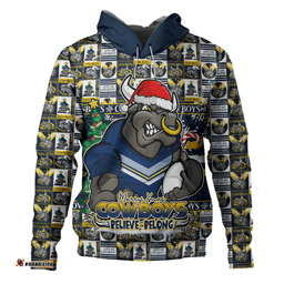 Amazing Aussie North Queensland Cowboys Merry Ugly Christmas Comic Style Hoodie